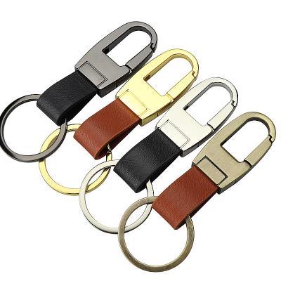 China Logo leather creative simple car laser personality car gift men's business buckle key chain for sale