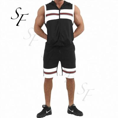 China Custom Made Waterproof Summer Casual High Quality Sleeveless Sports Jogging 2 Pieces Shorts Top Shorts Set Sweatsuit For Men for sale