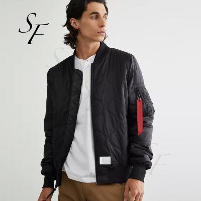 China Wholesale custom varsity jacket men flight bomber quilted plain black green casual high quality nylon reversible army white for sale