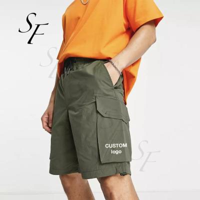 China custom Anti-wrinkle mens gym shorts elastic waist hip hop half shorts long polyester cargo shorts for men for sale