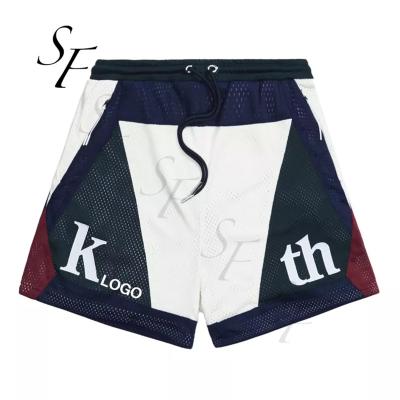 China Custom Retro Old School Vintage Logo Antibacterial Embroidered Don Mesh Basketball Shorts Streetwear Style Polyester Men's Fair for sale