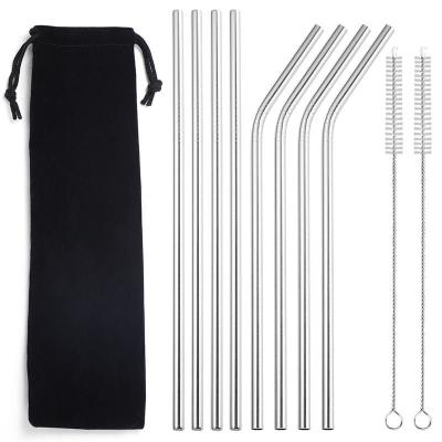 China Sustainable Customized 304 Stainless Steel Straw High Quality Customized Drinking Straws Metal Portable Straw Set for sale