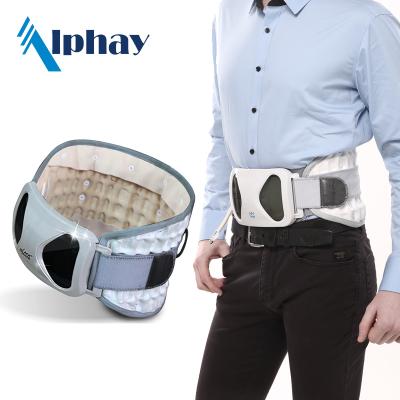 China Rehabilitation Center Alphay USA Patent Waist Air Traction Spinal Decompression Support Leather Back Belt for sale