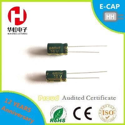 China BAS ESR 680uf 16V General Purpose Aluminum Electrolytic Capacitor for sale