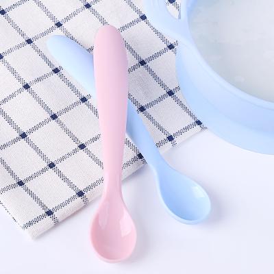 China Hot Selling Sustainable Baby Safety Administers Silicone Food Spoon Spoon For Baby for sale