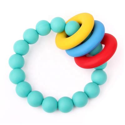 China 100% Eco-Friendly Food Grade Silicone Babies Teether Beaded Bracelet Bpa Free Silicone Teething Bracelets for sale