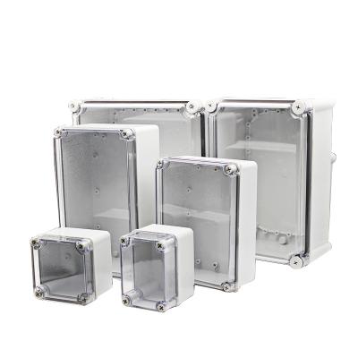 China Outdoor Electronic Equipment Ip67 ABS PC Hinged Plastic Waterproof Junction Box Power Outdoor Enclosure Box Electrical Distribution Box for sale