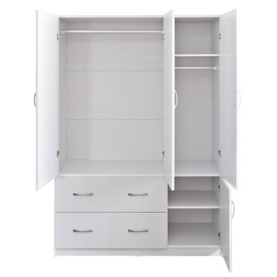 China Contemporary Minimalist Style 4 Door Wardrobe with 2 Big Drawers for sale