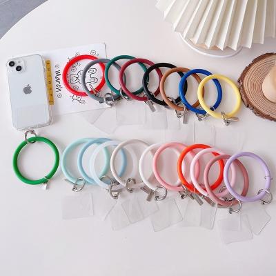 China Universal for all phone cases Universal Soft Silicone wristband Phone Lanyard Hanging Ring Phone case Bracelet Anti-Lost short Wrist Strap phone holder for sale