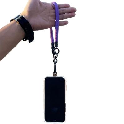 China Detachable Phone Lanyard New 10mm Thick Mobile Phone Wrist Lanyard Key Holder Men Women Detachable Black Phone Case Short Pendant Colorful Phone Strap for sale