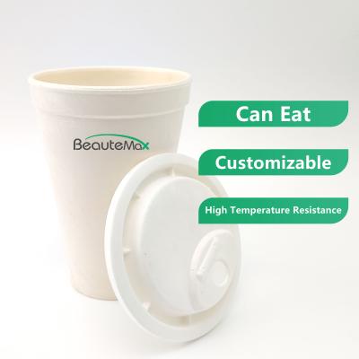 China Disposable Can Eat Custom Price New Design Printed Logo Takeaway Hot Coffee Shop Disposable Double Wall Biodegradable Kraft Paper Cups With Lids for sale