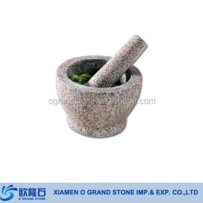 China Sustainable Natural Granite Mortar With Large Engraved Pestle Mortar And Pestle for sale