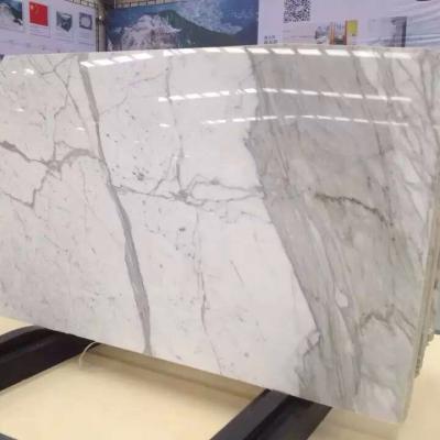 China Marble Tile Italian White Marble Tile With Black Veins Calacatta Marble White for sale