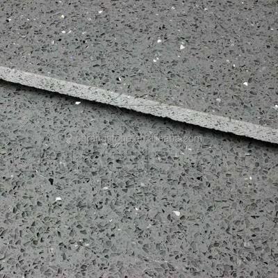 China Gray Sparkle Artificial Crystal Quartz Slabs Stone Faux Quartz Slab Stone Slabs for sale