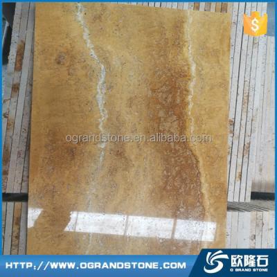 China Marble type original travertine stone gold table top for sale