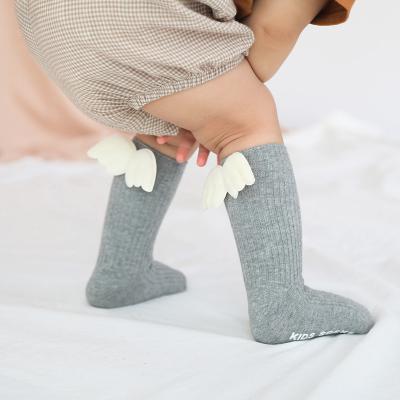 China New Angel Wings Antibacterial Cute Children's Socks Dispensing Medium Tube Baby Socks Non-slip Boneless Double Needle Socks for sale