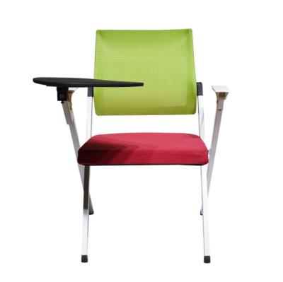 China Comtemporary Comfortable Simple Fabric Training Chair Negotiable Read Study Chair With Writing Table for sale