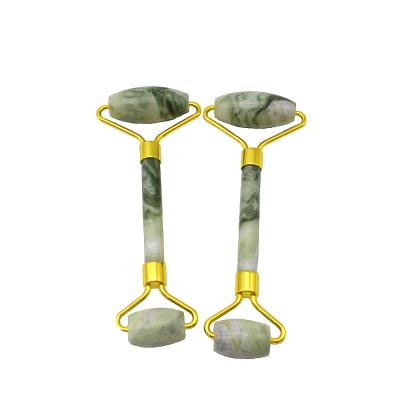 China Green Green Jade Roller For Face Stone Jade Roller Natural Product Stone Jade Roller Massage New Material Face Lift for sale