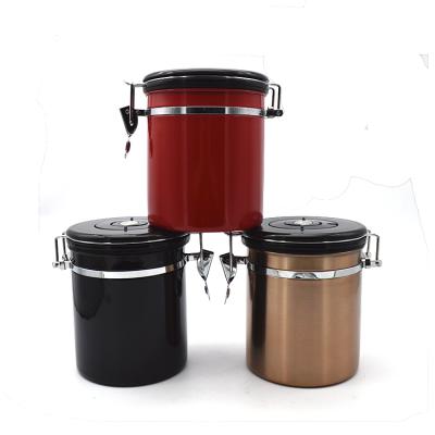 China Sustainable Stainless Steel Coffee Container Vacuum Sealed Storage Jar For Sugar Tea Bean for sale