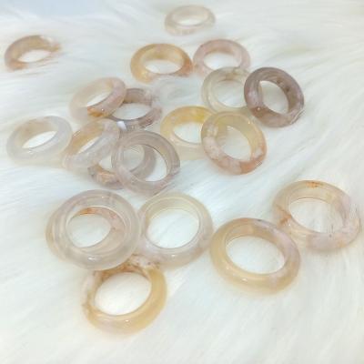 China Natural Noble Noble and Jade Gemstone Ring Stone Sakura Simple for Cherry Rings Jewelry Women Decorations for sale