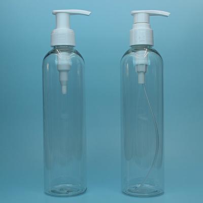 China BEAUTY PACKAGING 250ml 5oz Plastic Lotion Pump Bottle , Plastic Round Clear Pump Bottle For Cosmetic for sale