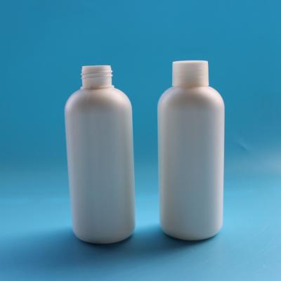 China BEAUTY PACKAGING 180ml Boston Round HDPE Plastic Bottle With Screw Cap for sale