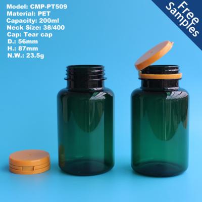 China Bottle 200ml, 200cc Pill Capsule Medcine Bottle PET Plastic Medicine Pharmaceutical Packaging Bottle With Rough Cap for sale