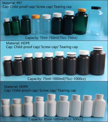 China Medcine Bottle Factory Sale HDPE Clear Medicine Capsule Empty Plastic Pill Bottle for sale