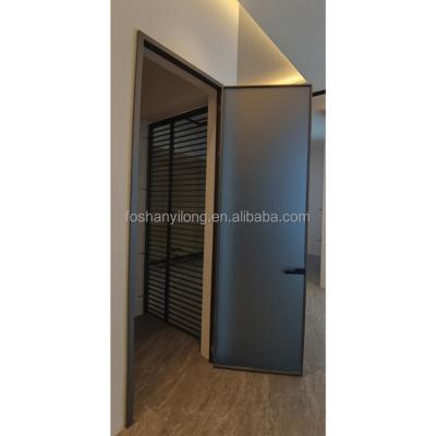 China Waterproof Hot Selling Professional Made Durable Mat Glass Aluminum Glazed Door With 3 Door Hinges for sale