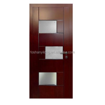 China Luxury Wooden Bedroom Interior Entry Home Sound Insulation Design Solid Wood Door With Glass for sale