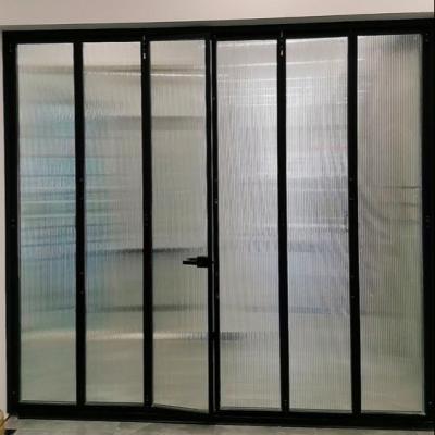 China YILONG Waterproof Safe Glass Aluminum Bi Folding Bifold Door for sale