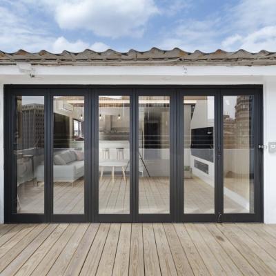 China Waterproof Aluminum Bifold Patio Doors Exterior Energy Efficient Folding Doors Accordion Door for sale