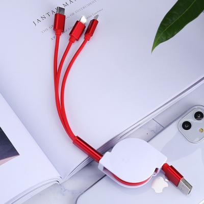 China Hot New Products Convenient Travel Portable Design 3 In 1 USB Charging Cable for sale