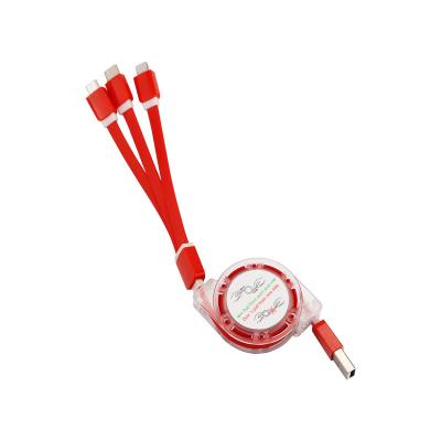 China Mobile Phone Types Hot Selling 3 in 1 USB Cable Data Transmission Fast Charging Cable for Android IOS Type-C for sale