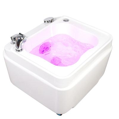 China Hot Selling Color Light Massage Pedicure Chair Foot Spa Bowl Whirlpool Foot Bath For Nail Salons Furniture Set for sale