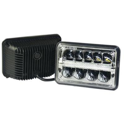 China Custom Logo Car Head Light 40W 60W To 4x6 Car Square LED Headlight 24V For Jeep Offroad Truck Boat for sale