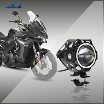 China Motor Headlight In Running 30W Motorcycle Lighting System Motorcycle Angel Eyes 5 Inch U7 LED Headlight DRL Universal Fit for sale