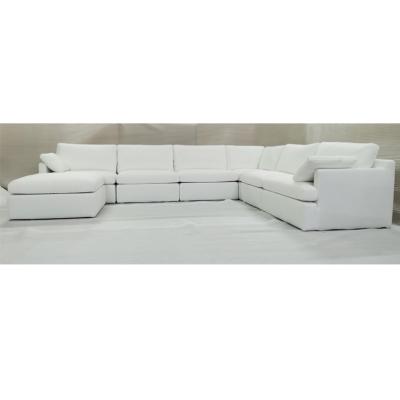 China White sofas new products couch sets u-shape sofas upholstery white sofas fabric for sale