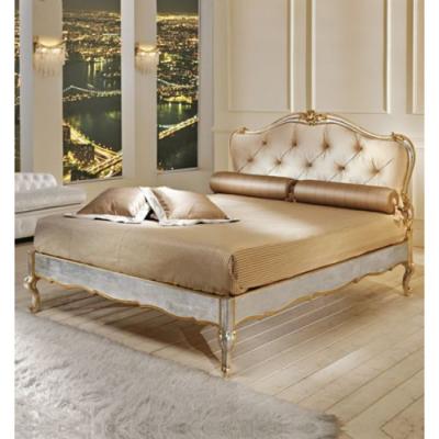 China New Design Bedroom Furniture Queen Size Soft Fabric Gold Luxury Bed Beds for sale