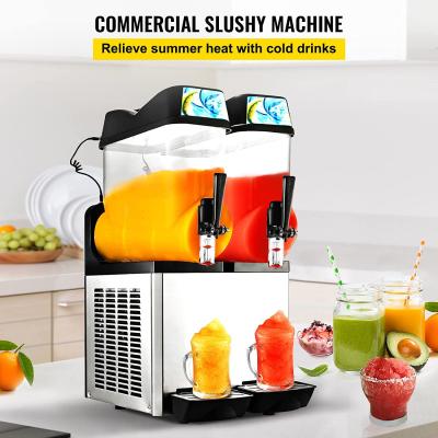 China 110V Cocktail Coffee Slush Machine Frozen Drink Granita Ice Double Bowl for sale