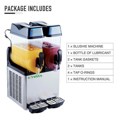 China 2 Bowl Granita Slush Machine ACC Compressor Double R404a Cocktail for sale