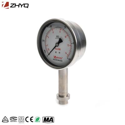 China Hygienic Diaphragm Pressure Gauge Diaphragm Pressure Gauge SS PT124Y-622 Water Diaphragm Pressure Gauge for sale