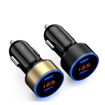 China Car Mobile Phone Charger 2 Dual USB Port 3.1A Charger LCD Display 12-24V Cigarette Plug Lighter Fast Car Charger AdapterHot Selling Products for sale