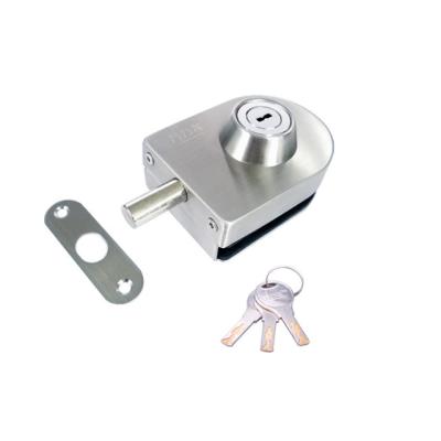 China Stainless Steel Factory Price Double Side Open Commercial Sliding Frameless Glass Door Lock for sale