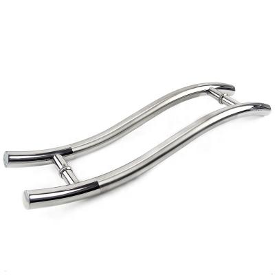 China Modern S Shaped Pull Handle Stainless Steel Glass Door Handle K-4015 for sale