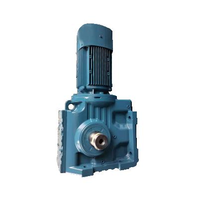 China Smooth running good quality small price S57 small worm gear helical reducer gearbox electric geared motor for sale