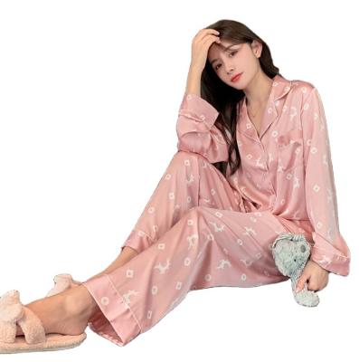 China Korean version of new printing QUICK DRY large size pajamas set of thin home women's pajamas long sleeve clothes for sale