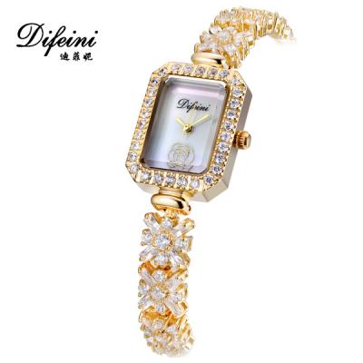 China 2021 Stylish Quartz Water Resistant Fashion Luxury Brand Women Watches Diamond Square Stainless Steel Case Ladies Dress Quartz Watch for sale