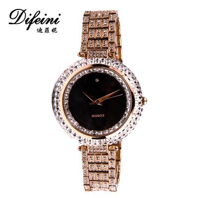 China Custom ODM Logo Quartz Luxury Crystal Diamond Hip Hop Wrist Watch OEM Wholesale Water Resistant Iced Out Watch For Ladies Wrist for sale