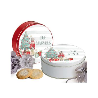 China Hot Selling Custom Printing Cookie Food Grade Metal Chocolate Candy Cookie Tin Can for sale